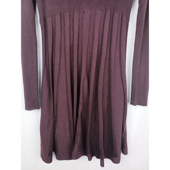 Calvin Klein Womens Fit & Flare Sweater Dress Cowl Neck Maroon Burgandy Size M - Picture 3 of 6
